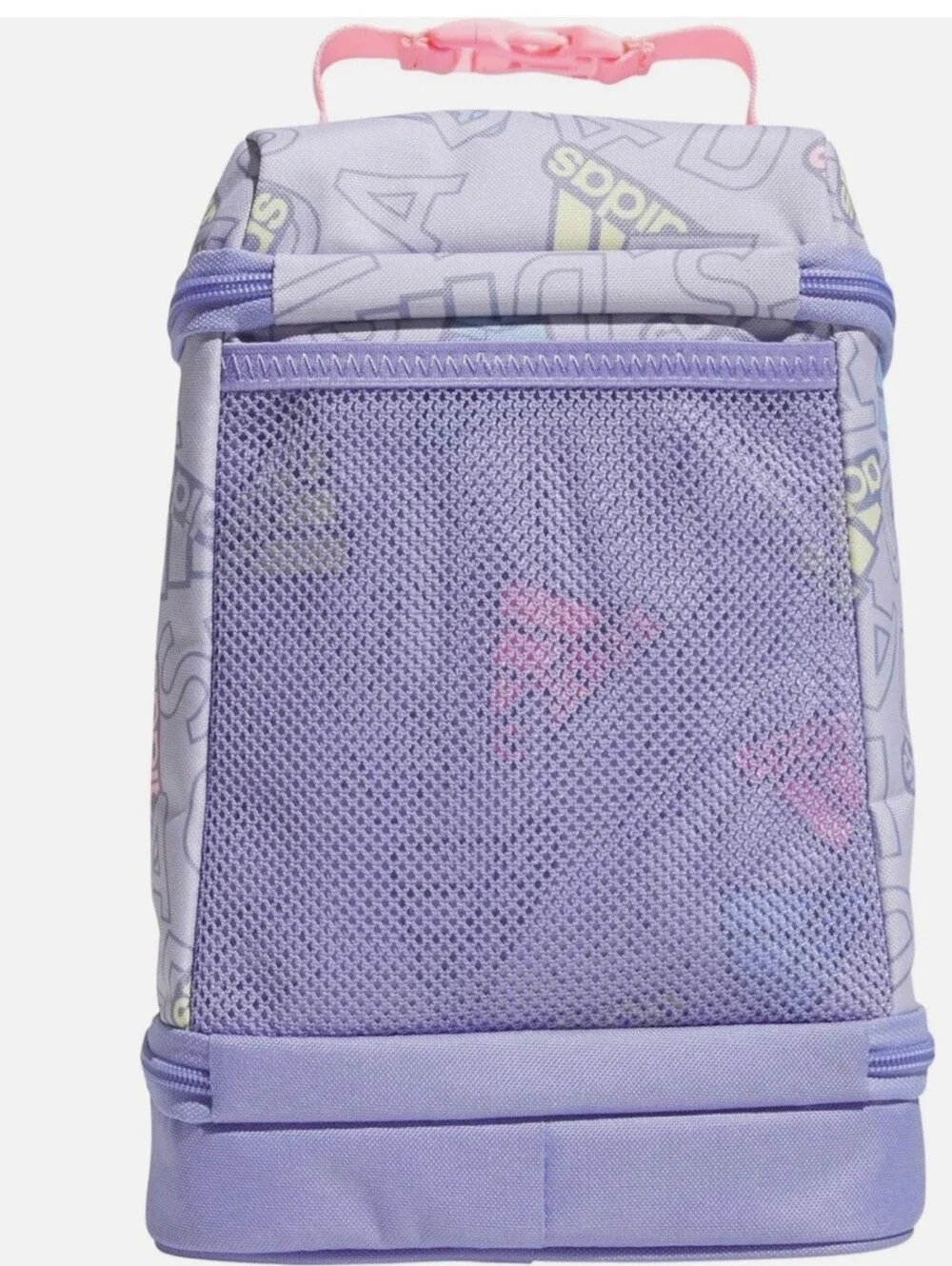 * Adidas Excel 2 Insulated Lunch School Office Zipper Tote Bag Purple/Pink